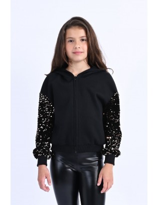 GILET ZIP PAILLETTES