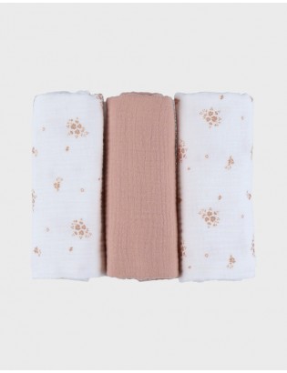 LOT DE 3 LANGES FLEURS